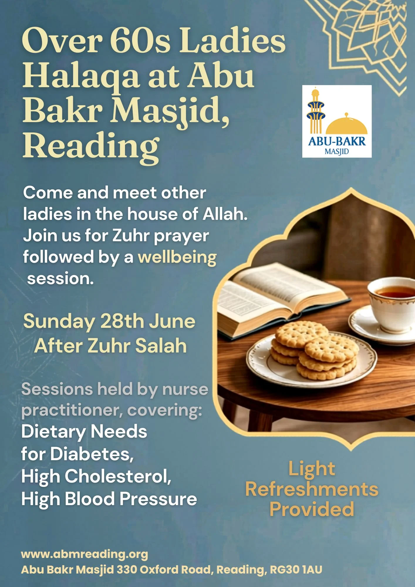 Over 60's Ladies Halaqa Event - 28th June