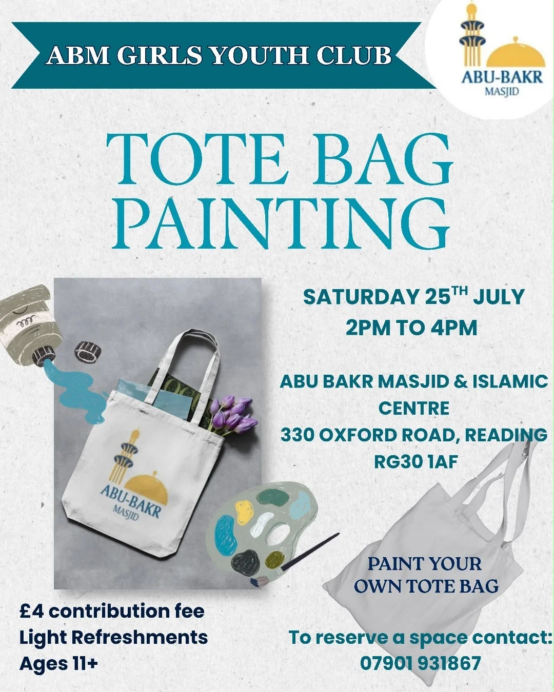 Tote Bag Painting - Sat 25th July